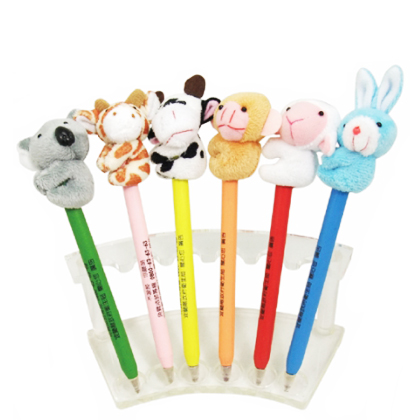 動物絨毛+木製原子筆
