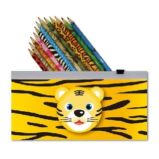 動物紋12色鉛筆+小拉鍊袋